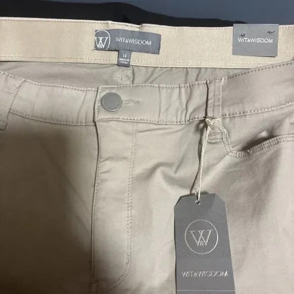 Wit & Wisdom HIGH RISE MICRO SLIT HEM STRAIGHT LEG PANTS SIze 14 - Picture 6 of 9